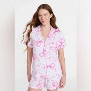 Joyspun Women's Dreamy Soft Collection Notch Collar Top and Shorts Pajama Set,